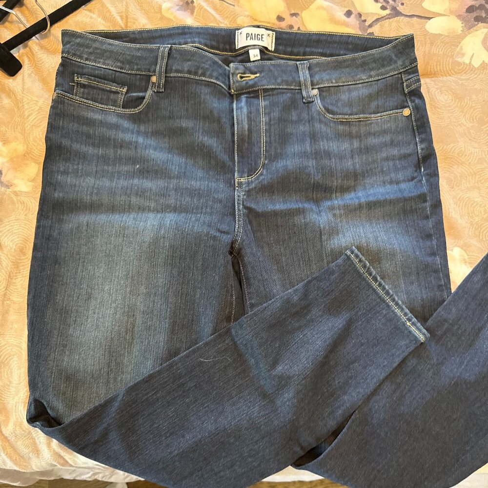 PAIGE Verdugo Ankle Jeans in a dark wash, size 34